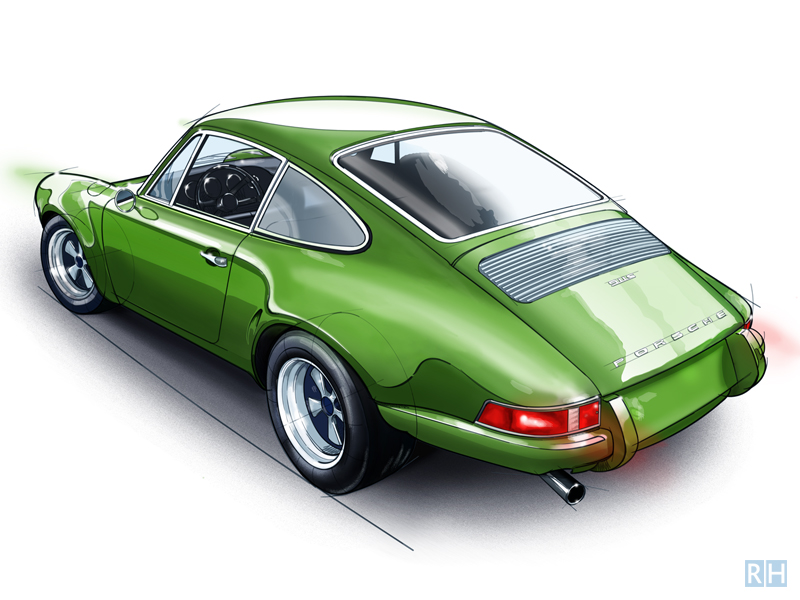 Auto-illustratie Porsche 911